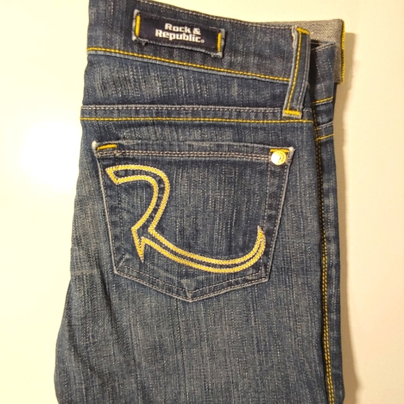 Rare Rock & Republic Cuffed Capri/Cropped Jeans Sz.24 - Picture 3 of 10